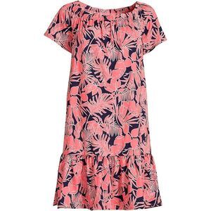 Land’s End Plus Cotton jersey off shoulder ruffle short sleeve cover up Various